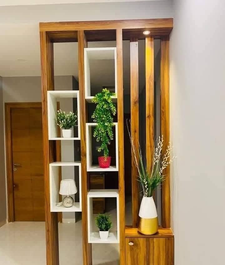 Teak Display Partition