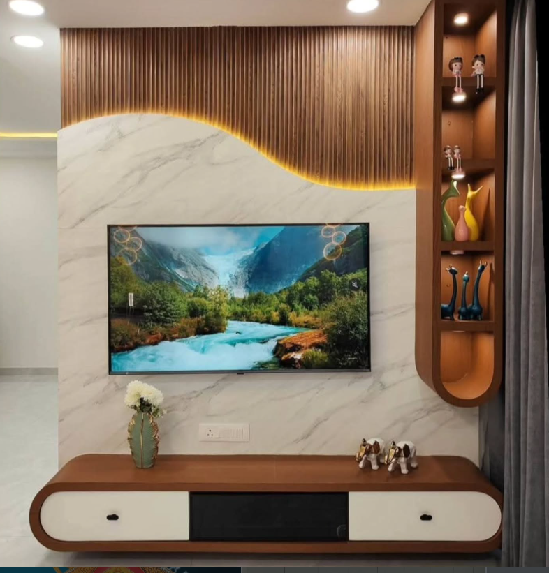 Modern TV entertainment wall unit by Sharma Furniture