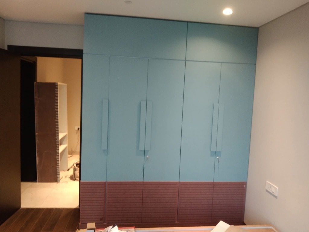 Cyan Fluted Wardrobe